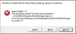 Fail tests instead of crash on Debug.Assert failures